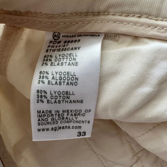 AG Adriano Goldschmied NWT Caden Straight Wide Leg Chino Pants in Canvas 33 - Picture 7 of 12